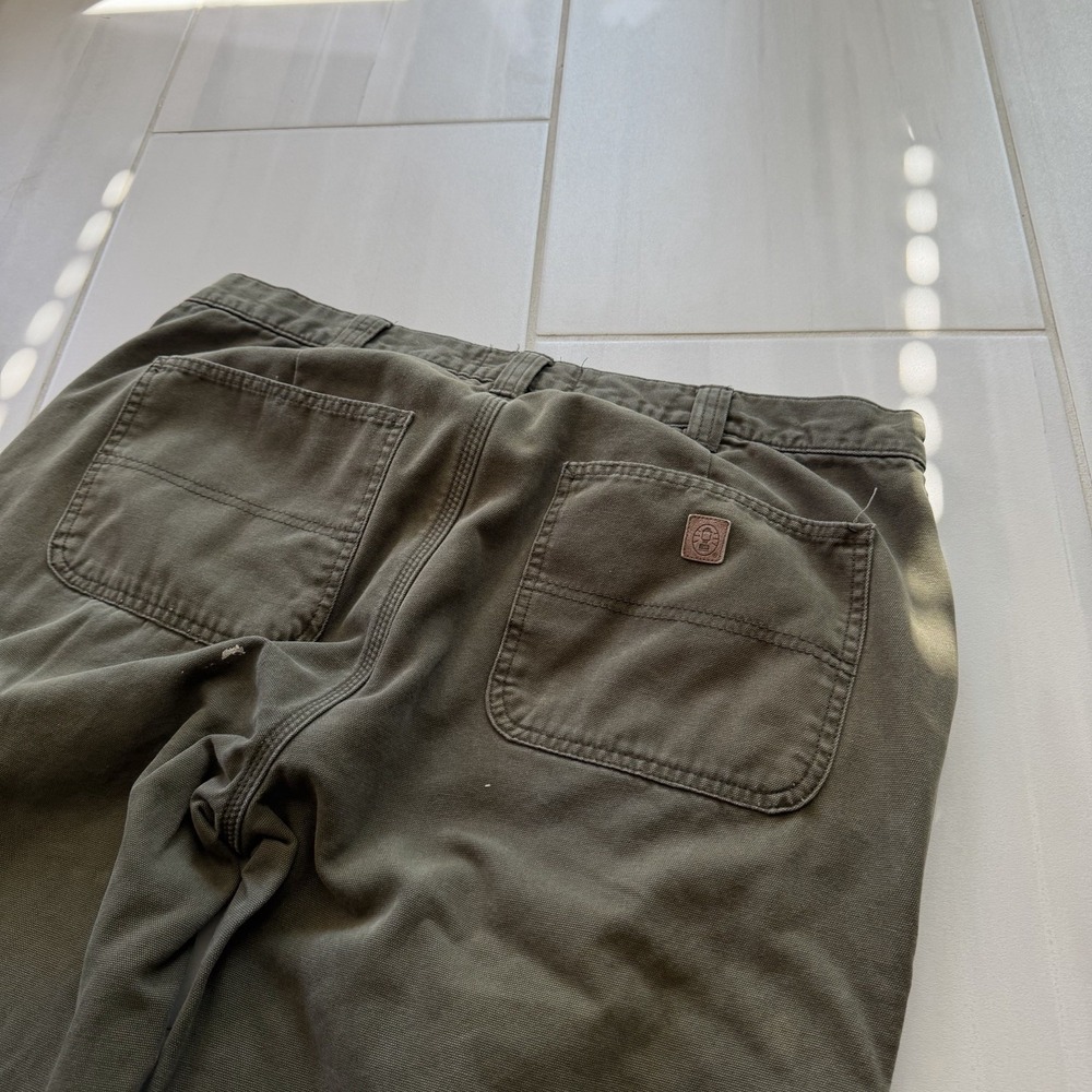 Coleman Pants Men's 38x30‎ Green Flannel Lined Heavyweight Outdoor Workwear Fall
